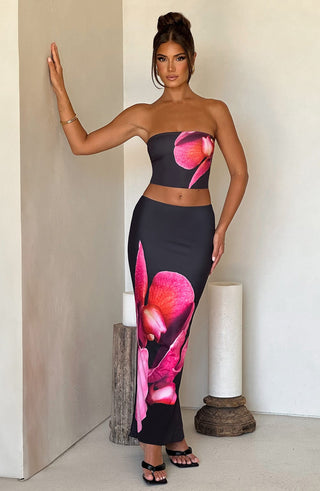 Allegra Top - Black Floral Print - glavon