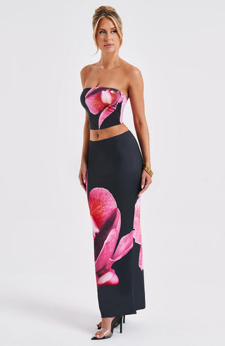 Allegra Top - Black Floral Print - glavon