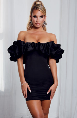Allie Mini Dress - Black - glavon