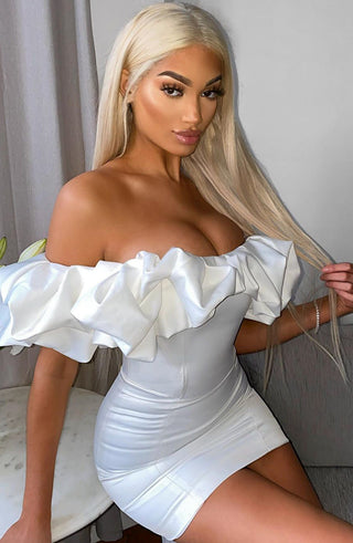 Allie Mini Dress - White - glavon