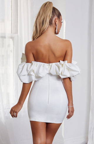 Allie Mini Dress - White - glavon