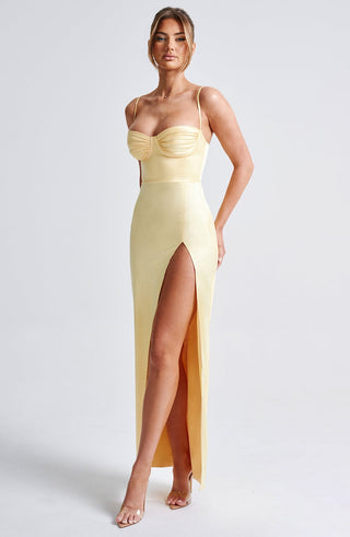 Alora Maxi Dress - Lemon - glavon