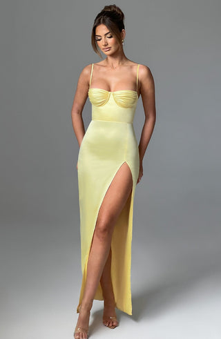 Alora Maxi Dress - Lemon - glavon