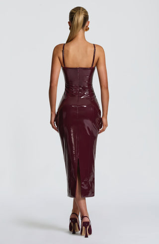 Amala Midi Dress - Cherry Lacquer - glavon