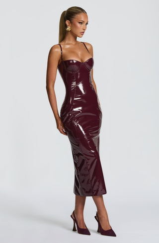 Amala Midi Dress - Cherry Lacquer - glavon