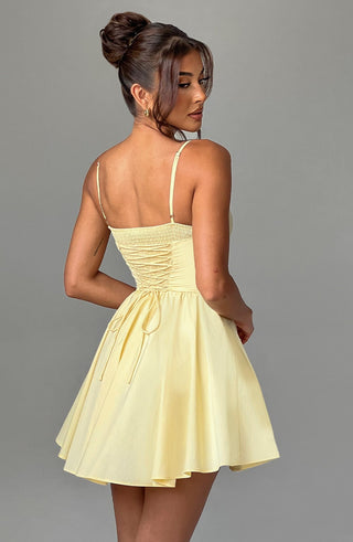 Analeigh Mini Dress - Lemon - glavon