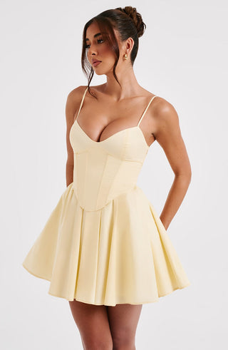Analeigh Mini Dress - Lemon - glavon