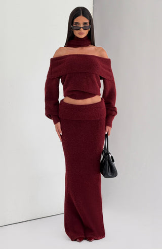 Andie Maxi Skirt - Burgundy - glavon
