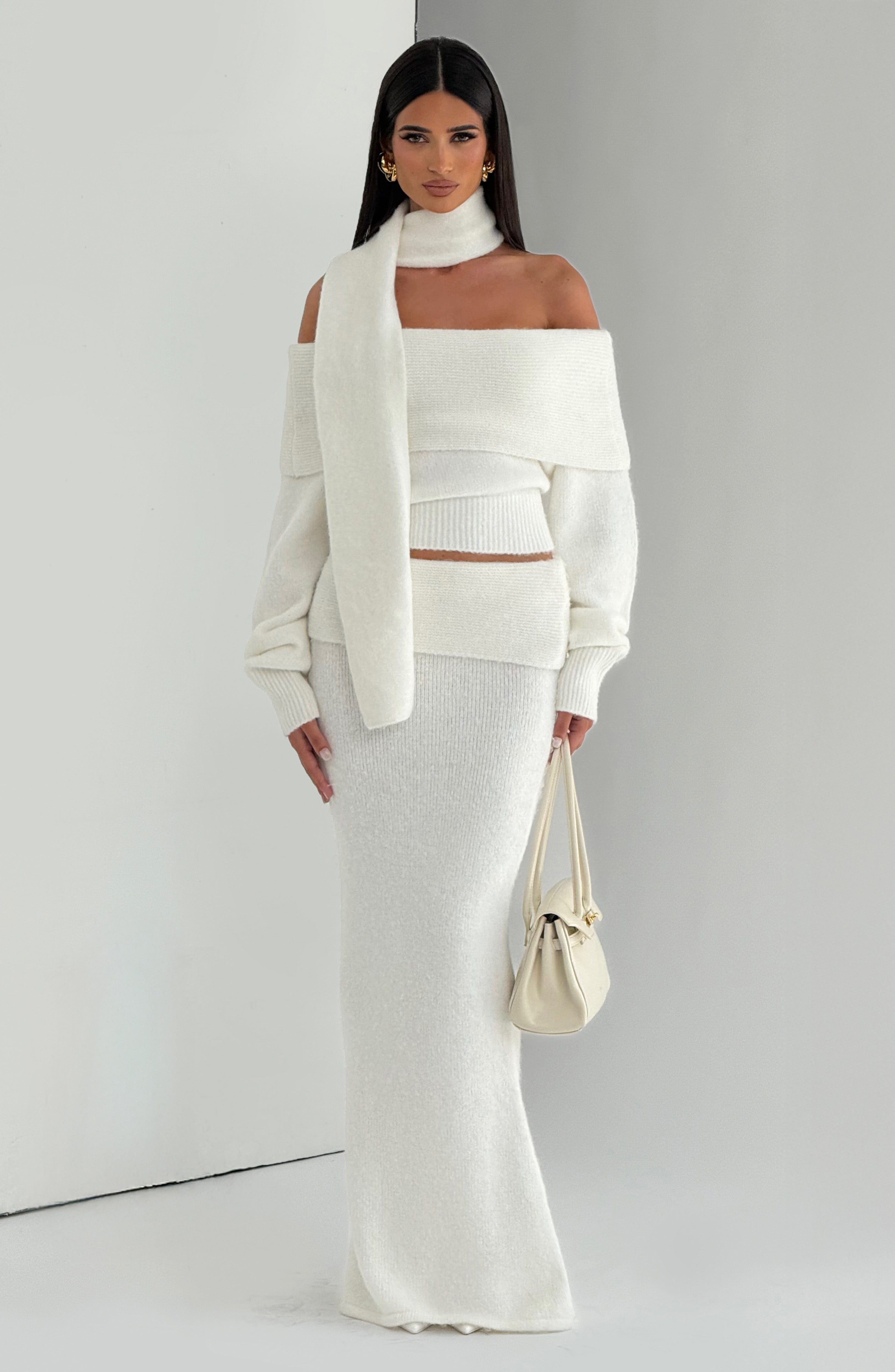 Andie Maxi Skirt - Ivory - Napalia