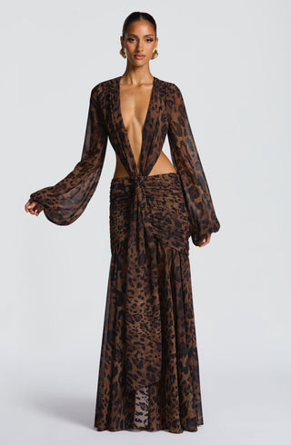 Andrina Maxi Dress - Leopard Print - glavon