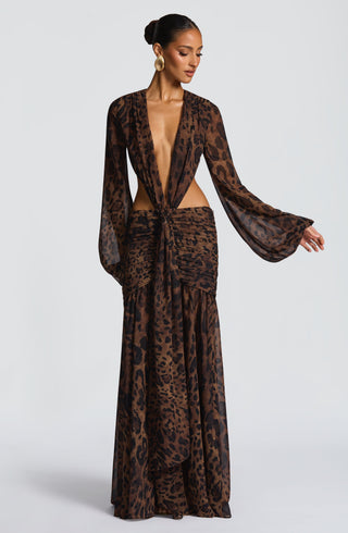 Andrina Maxi Dress - Leopard Print - glavon