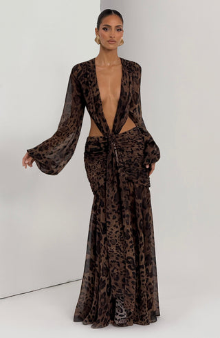 Andrina Maxi Dress - Leopard Print - glavon