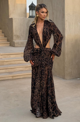 Andrina Maxi Dress - Leopard Print - glavon