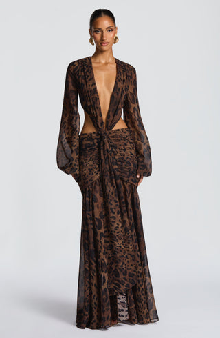 Andrina Maxi Dress - Leopard Print - glavon