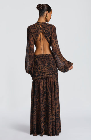 Andrina Maxi Dress - Leopard Print - glavon