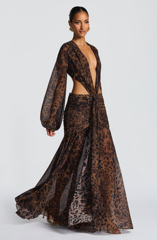 Andrina Maxi Dress - Leopard Print - glavon