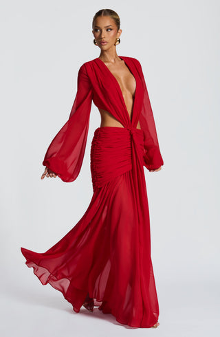Andrina Maxi Dress - Red - glavon