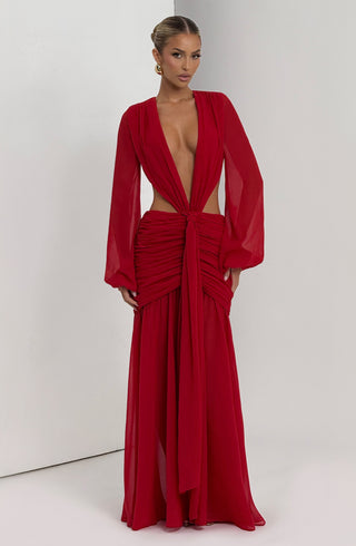 Andrina Maxi Dress - Red - glavon