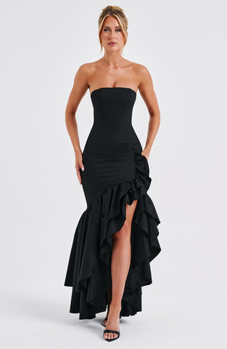 Angelina Maxi Dress - Black - glavon