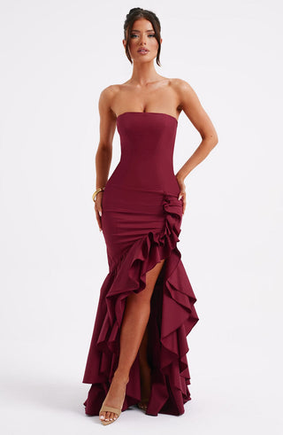 Angelina Maxi Dress - Burgundy - glavon
