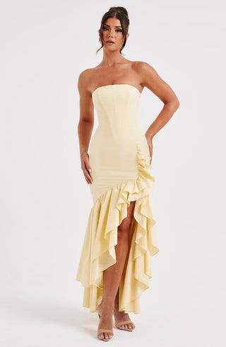 Angelina Maxi Dress - Lemon - glavon