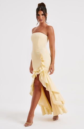 Angelina Maxi Dress - Lemon - glavon