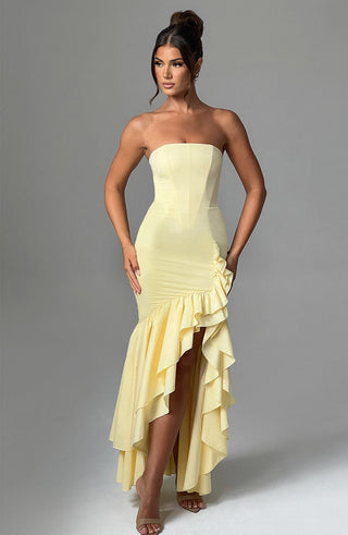 Angelina Maxi Dress - Lemon - glavon