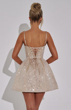Angelique Mini Dress - Champagne - glavon