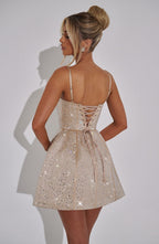 Angelique Mini Dress - Champagne - glavon