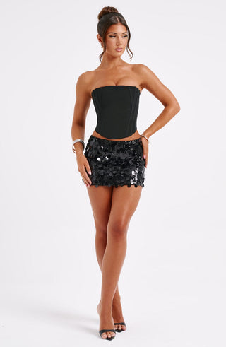 Anissa Mini Skirt - Black - glavon