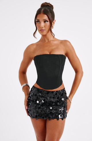 Anissa Mini Skirt - Black - glavon