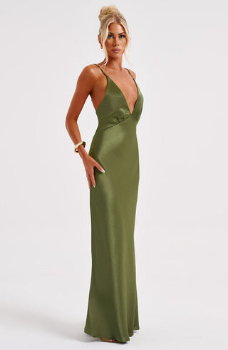 Anja Maxi Dress - Khaki - glavon