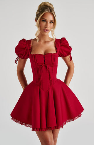 Annie Mini Dress - Red - glavon
