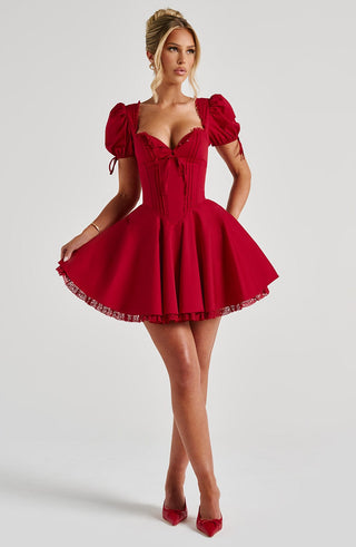 Annie Mini Dress - Red - glavon