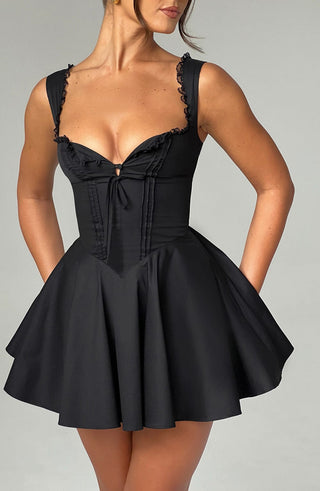 Antonella Mini Dress - Black - glavon