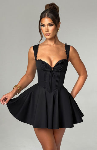 Antonella Mini Dress - Black - glavon