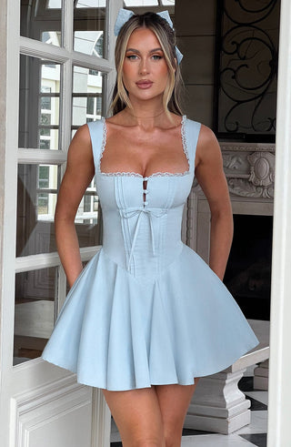 Antonella Mini Dress - Blue - glavon