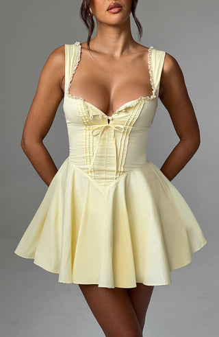 Antonella Mini Dress - Lemon - glavon