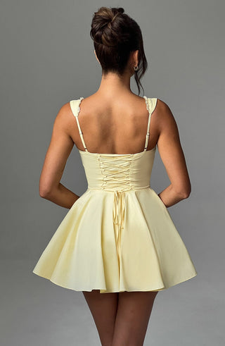 Antonella Mini Dress - Lemon - glavon