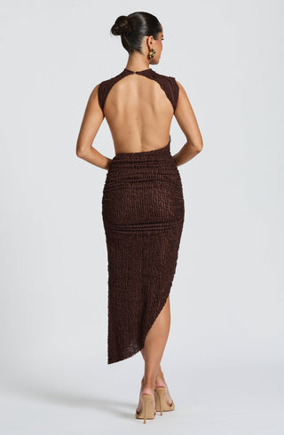 Aphrodite Midi Dress - Plum Brown - glavon