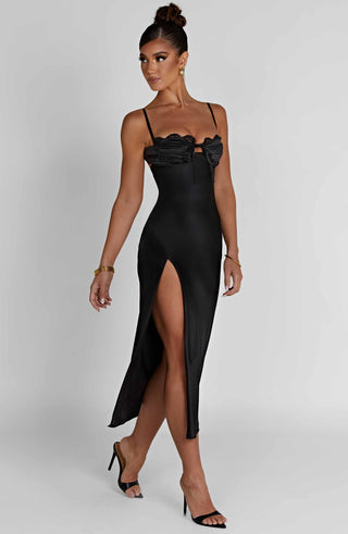 Ardelle Midi Dress - Black - glavon