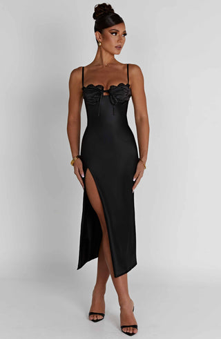 Ardelle Midi Dress - Black - glavon