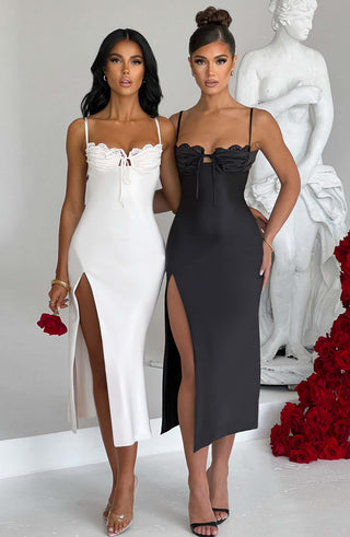 Ardelle Midi Dress - Black - glavon