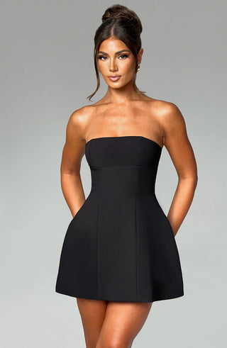 Asha Mini Dress - Black - glavon