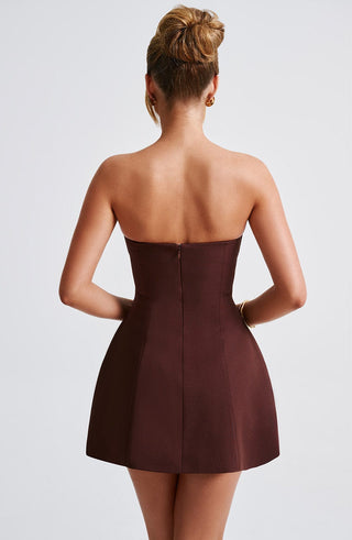 Asha Mini Dress - Brown - glavon