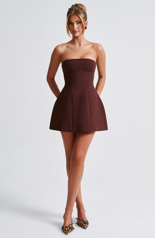 Asha Mini Dress - Brown - glavon