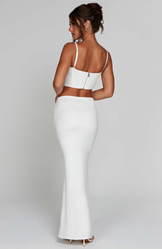 Astrid Maxi Skirt - White - glavon