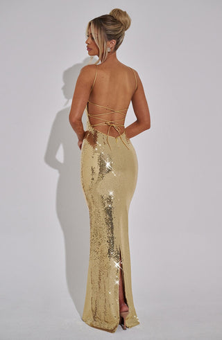 Atari Maxi Dress - Gold - glavon