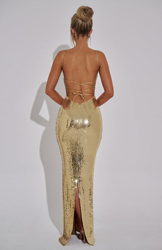 Atari Maxi Dress - Gold - glavon
