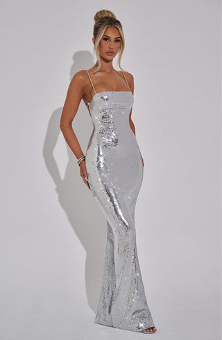 Atari Maxi Dress - Silver - glavon